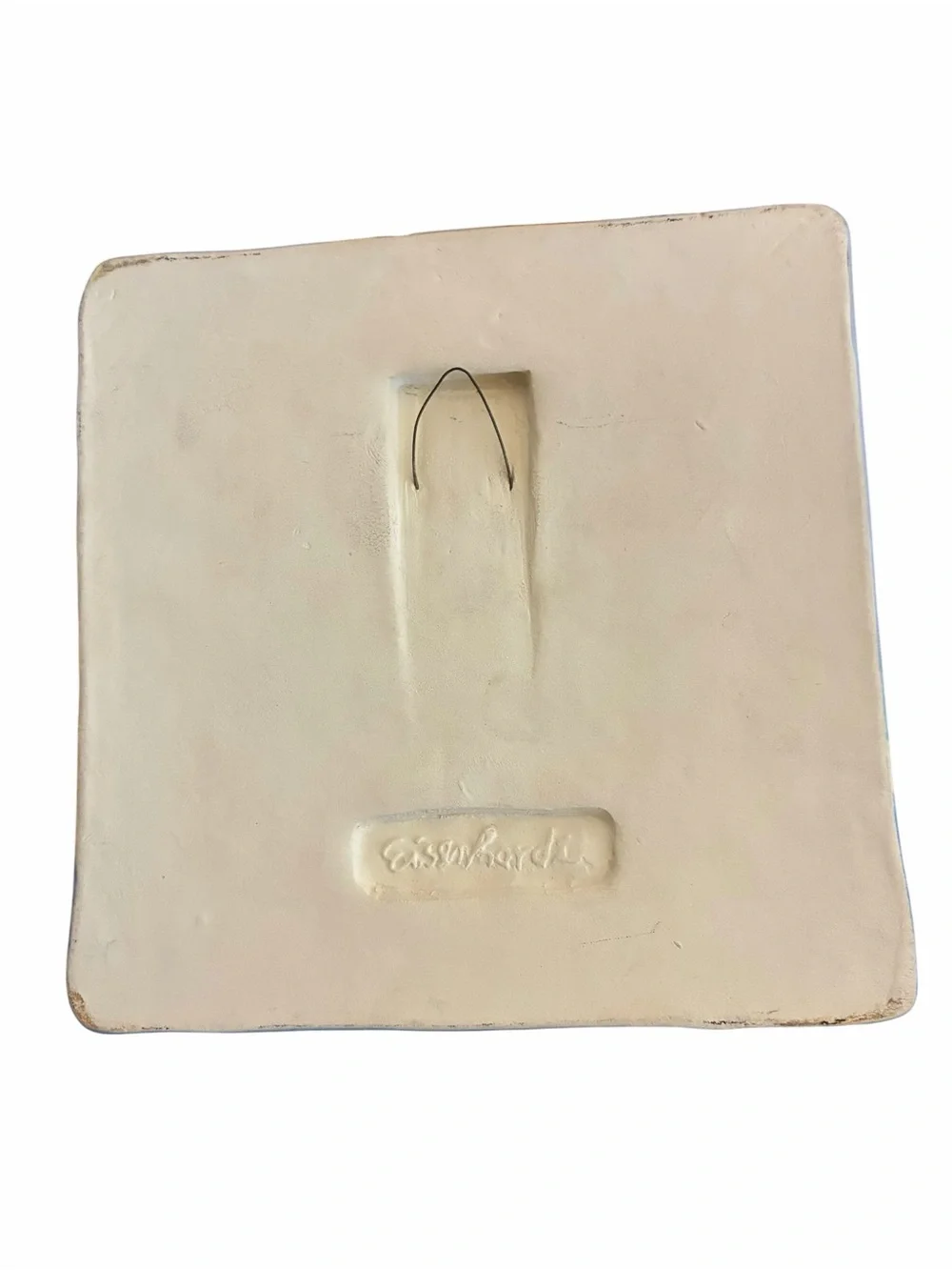 Eisenhardt Studio Pottery Winged Mermaid Relief Ceramic Wall Art Tile Signed
